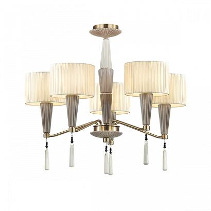 купить 5403/5 CLASSIC ODL_EX23 33 бронзовый/светло-коричневый/кремовый металл/керамика/ткань Люстра E14 5*40W LATTE в Алматы, svet.kz, доставка по Казахстану 