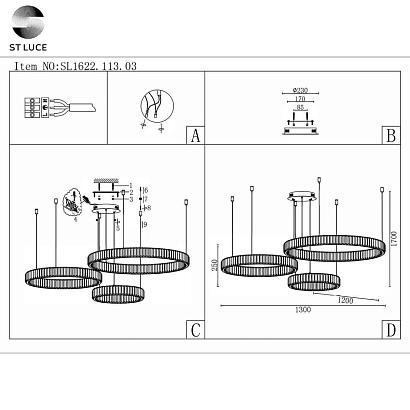 люстры подвесная люстра st luce sl1622.113.03, доставка по Казахстану 