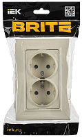 BRITE Роз 2-я с з/к без з/ш пл 16А сб РСПл12-3-БрКр беж IEK 