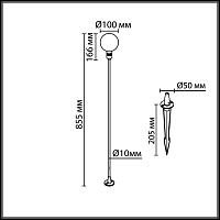 Дополнительная картинка 7121/2GLA NATURE Odeon Light Уличный светильник DANDE