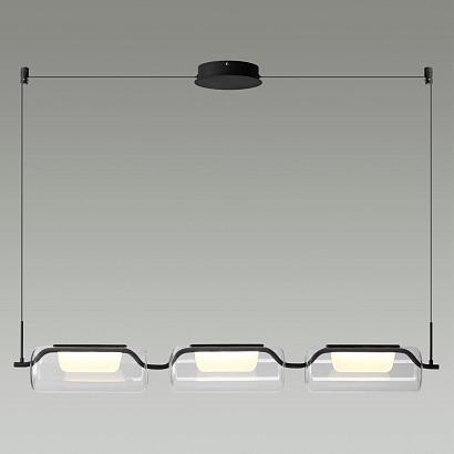 люстры 5003/30l l-vision odl23 283 черный матовый/прозрачный/стекло люстра led 30w 3000k kavia, доставка по Казахстану 