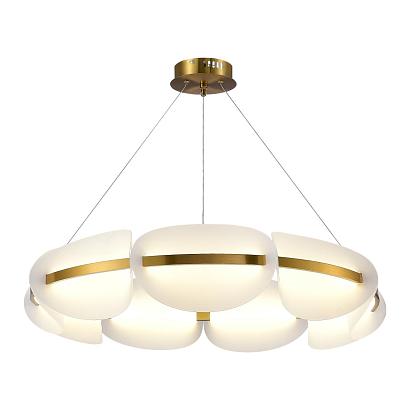 люстры sl1304.203.56 люстра подвесная st-luce золотистый/белый led 1*56w 3000k etoile, доставка по Казахстану 