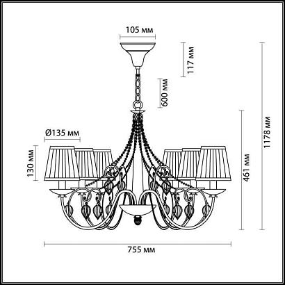 люстры подвесная люстра odeon light niagara 3921/6, доставка по Казахстану 