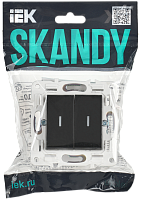 SKANDY Выключ. 2-кл. прох. с инд. 10А SK-V10Bl черн. IEK 