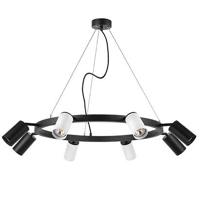 люстры lr018364374 подвесной светильник rullo 8х50w gu10 черный/белый (571018+214436-4+214437-4), доставка по Казахстану 