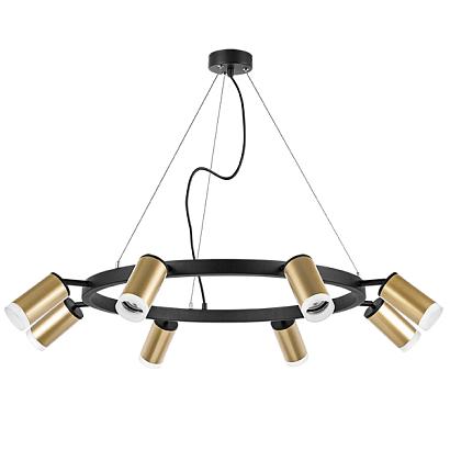 lr0184080 подвесной светильник rullo 8х50w gu10 черный/золото (571018+214440-8+202430-8), доставка по Казахстану 