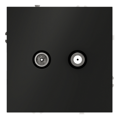 Розетка телевизионная встраиваемая VOLTUM S70 оконечная TV+SAT, (черный матовый) VLS060408 