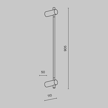 С 2 плафонами на стену Настенный светильник (бра) Maytoni MOD413WL-L8B3K, доставка по Казахстану 