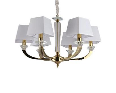 люстры newport 11400 11406/c gold  , люстра, gold clear crystal shade white d70*h45/150 cm e14 6*60w, доставка по Казахстану 