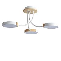 люстры 5654/54cl ledio ln23 белый, дерево светильник потолочный led 54w 3066лм 3000-6000к 220v arley, доставка по Казахстану 