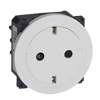 Розетка 2К+З Legrand Celiane 16A 230V с/з со шторками безвинтовой зажим немецкий стандарт, белая, 067166