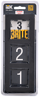 BRITE Рамка 3-мест. РУ-3-2-БрЧ стекло черн. IEK 