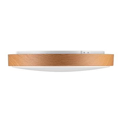 люстры светильник led starwood управляемый 40w димм. 3000-6500k 2900lm пульт ду матовый белый плафон, основание декорировано вставкой под дерево  68x390mm ip, доставка по Казахстану 