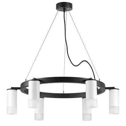 люстры lr0163661 подвесной светильник rullo 6х50w gu10 черный/белый (571016+214436-6+202431-6), доставка по Казахстану 