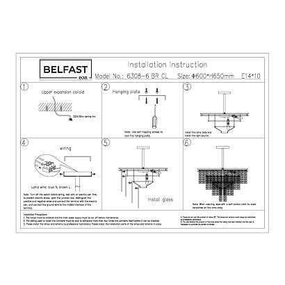 люстры подвесная люстра belfast harland 6308-6 br cl , доставка по Казахстану 