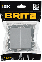 BRITE Выключ. 2-кл. перекр. 10А ВС10-2-3-БрА алюм. IEK 