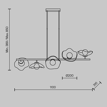 подвесной светильник maytoni mod207pl-05bs, доставка по Казахстану 