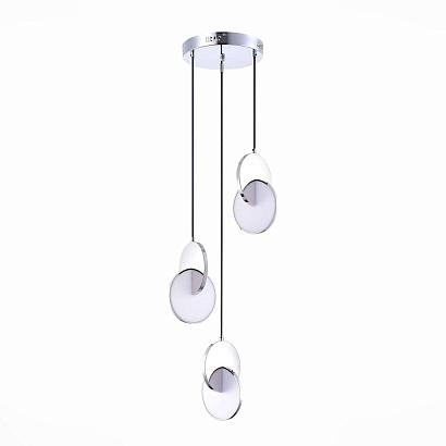 люстры sl6107.103.03 светильник подвесной st-luce хром/белый хром led 3*12w 3000k eclisse, доставка по Казахстану 