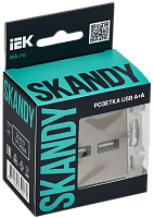 SKANDY Роз. USB A+A 3,1А SK-R15N никель IEK 