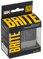 BRITE Кнопка звонка с инд. отел. 10А ВС10-1-9-БрС сталь IEK 