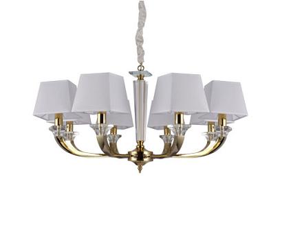 люстры newport 11400 11408/c gold , люстра, gold clear crystal shade white d82*h45/150 cm e14 8*60w, доставка по Казахстану 