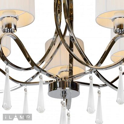 люстры подвесная люстра ilamp bella rm1029/5 хром, доставка по Казахстану 