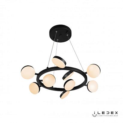 люстры подвесная светодиодная люстра iledex totes fs-016-d9 63w bk, доставка по Казахстану 