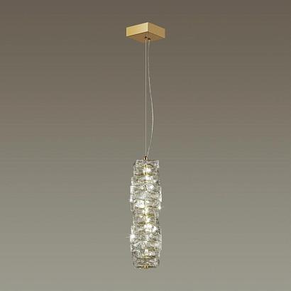 4999/10l hall odl23 433 золотой/прозрачный/металл/хрусталь подвес led 10w 4000k straza, доставка по Казахстану 