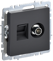 BRITE Роз. двойная TV+RJ45 кат.5E РТВ/РК12-БрГ граф. IEK 