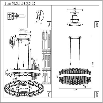 подвесная люстра st luce nitido sl1158.303.32, доставка по Казахстану 