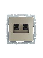 BRITE Роз. комп. 2-ая RJ45 кат.5E РК10-2-БрШ шамп. IEK 