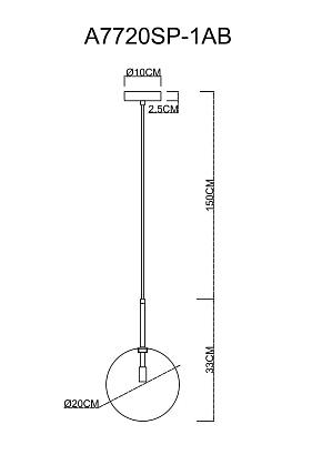 подвесной светильник arte lamp cameron a7720sp-1ab, доставка по Казахстану 