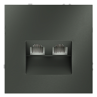 Розетка компьютерная встраиваемая VOLTUM S70 двойная RJ45+RJ45 кат.6, (титан) VLS060206 