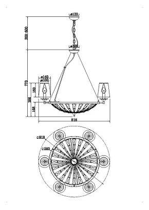 люстры подвесной светильник maytoni pantheon h021pl-06ch, доставка по Казахстану 