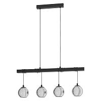 39761 подвес argallo, 4х40w(e27), l1000, b230, h1500, сталь, черный стекло c напылением, черный-проз, доставка по Казахстану 