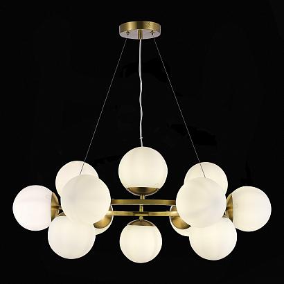 люстры sle1191-203-12 люстра подвесная золотистый/белый e27 12*60w fratta, доставка по Казахстану 