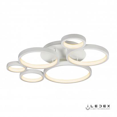 люстры потолочный светильник iledex ring star 9004-6-x-t 3000/6000k белый, доставка по Казахстану 