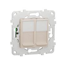 Розетка компьютерная RJ45X2 Schneider Electric Unica New Cat. 6 UTP NU542044 