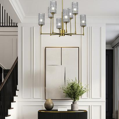 люстры sl1240.303.08 люстра подвесная st-luce латунь/дымчатый e27 8*60w gacciolo, доставка по Казахстану 