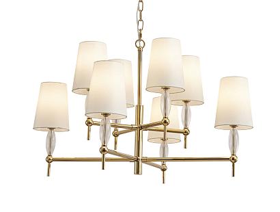 люстры newport 4370 4378/c gold , люстра, gold clear glass shade white d85*46,5/90 cm e14 8*40w, доставка по Казахстану 