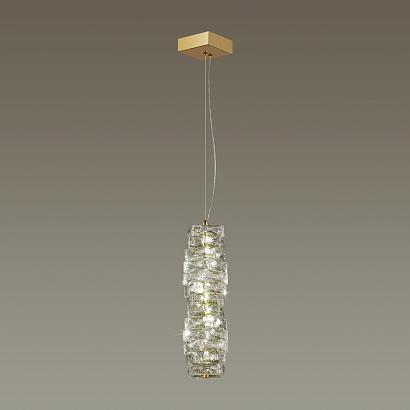 4999/10l hall odl23 433 золотой/прозрачный/металл/хрусталь подвес led 10w 4000k straza, доставка по Казахстану 