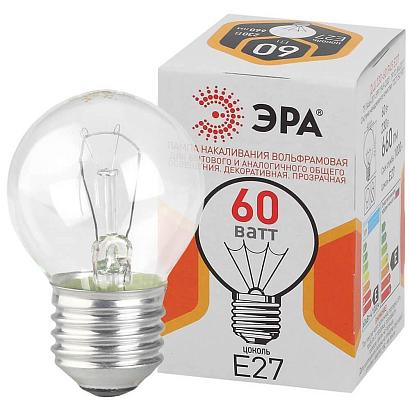 Лампа накаливания ЭРА E27 60W прозрачная ДШ 60-230-E27-CL Б0039139 купить в Алматы svet.kz