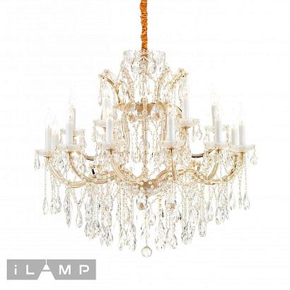 подвесная люстра ilamp diamond 6071-18 gd+cl, доставка по Казахстану 