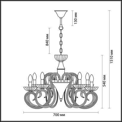люстры подвесная люстра odeon light zefiro 3932/8, доставка по Казахстану 