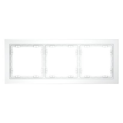 Рамка стеклянная VOLTUM S70 на 3 поста, (белый,матовый,стекло) VLS110302 