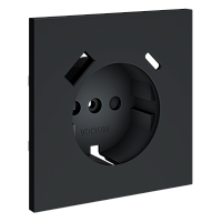 Накладка для розетки с заземлением и защитными шторками, с USB A+C, S70 (графит) 