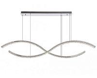 newport 8240 8242/160 chrome , подвесной светильник, chrome сlear crystal l160*16*h20.5/250 cm led strip 80w 3100k  8800 lm, доставка по Казахстану 