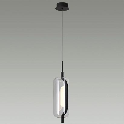 5003/10l l-vision odl23 283 черный матовый/прозрачный/стекло подвес led 10w 3000k kavia, доставка по Казахстану 