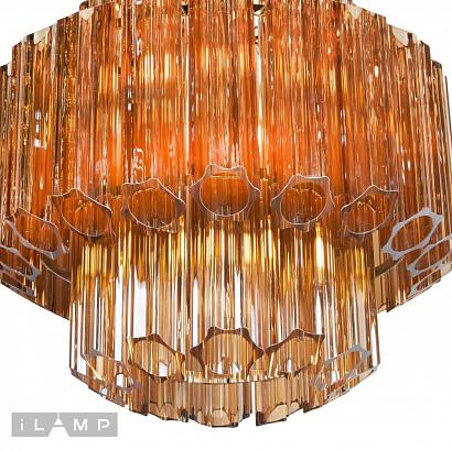 подвесная люстра ilamp destiny md0267-4b chrome+brown, доставка по Казахстану 