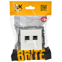 BRITE Роз. комп. 2-ая RJ45 кат.5E РК10-2-БрБ бел. IEK 
